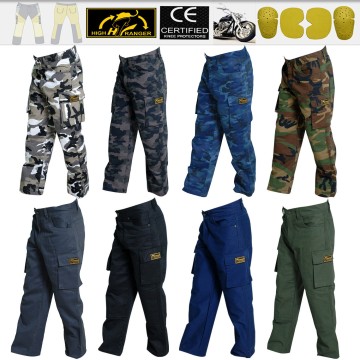 Men Motorbike Camouflage Cargo Jeans Pants Reinforced with DuPont™ Kevlar® fiber